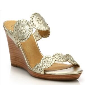 Elegant Gold Wedge Sandals